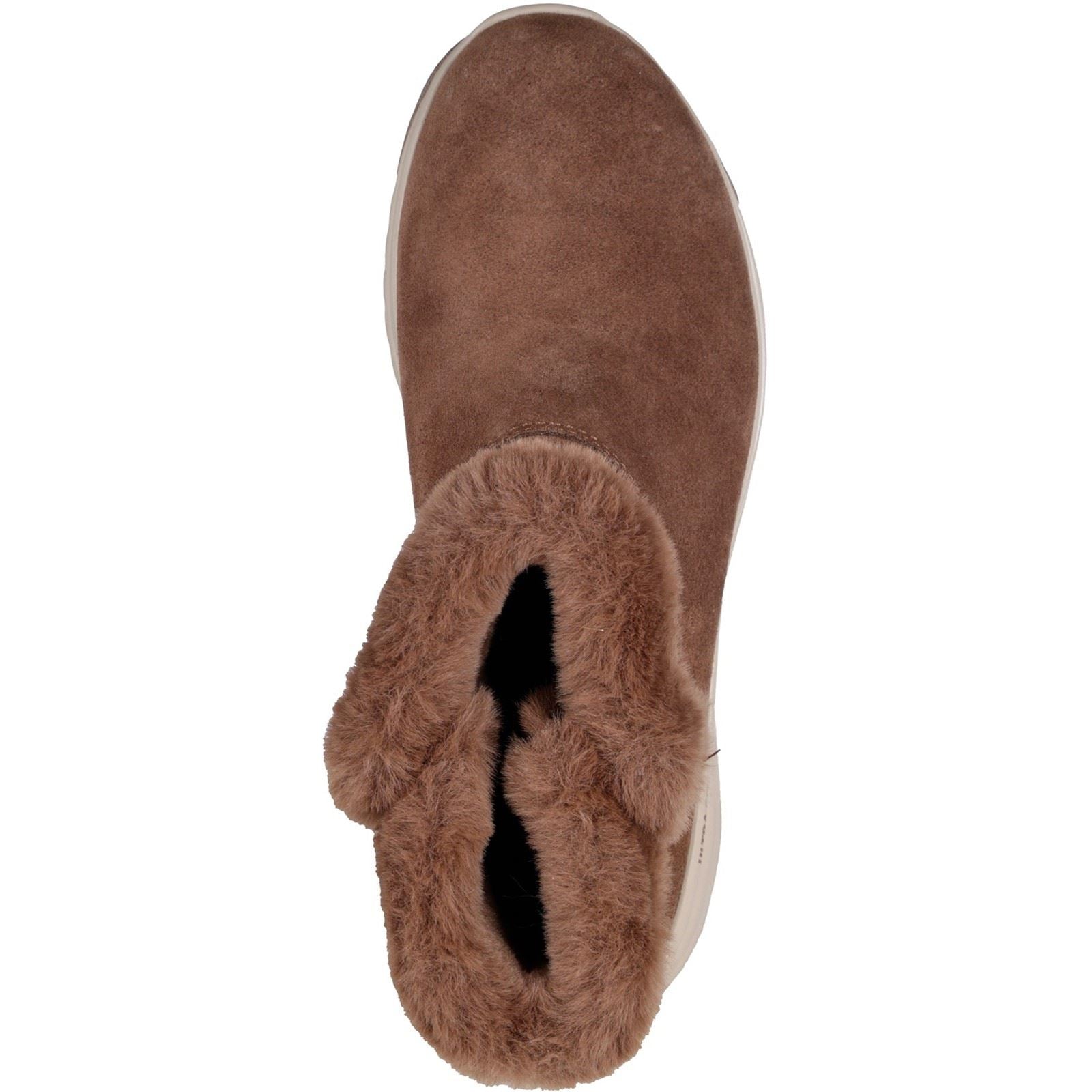 Skechers On-the-GO Stellar - Cozy Step Leather Women's Chocolate Winter Ankle Boots