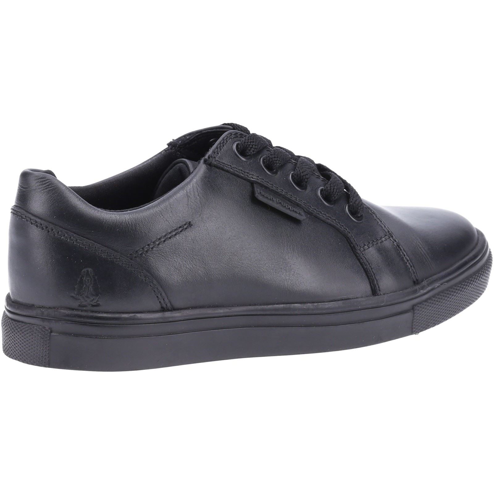 Hush Puppies Sam Junior Boys Black Leather Lace-Up Shoes