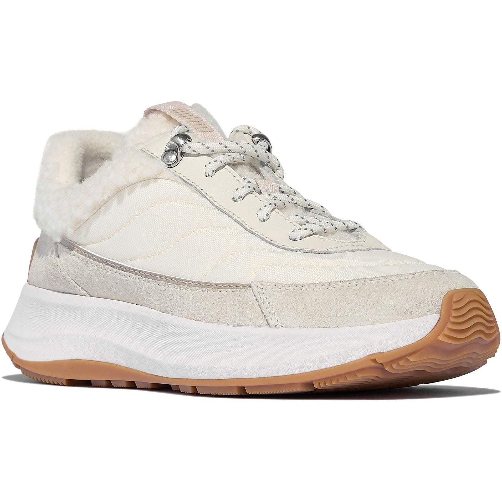 Fitflop F-Mode Flow Suede Women's Cream Mix Trainers