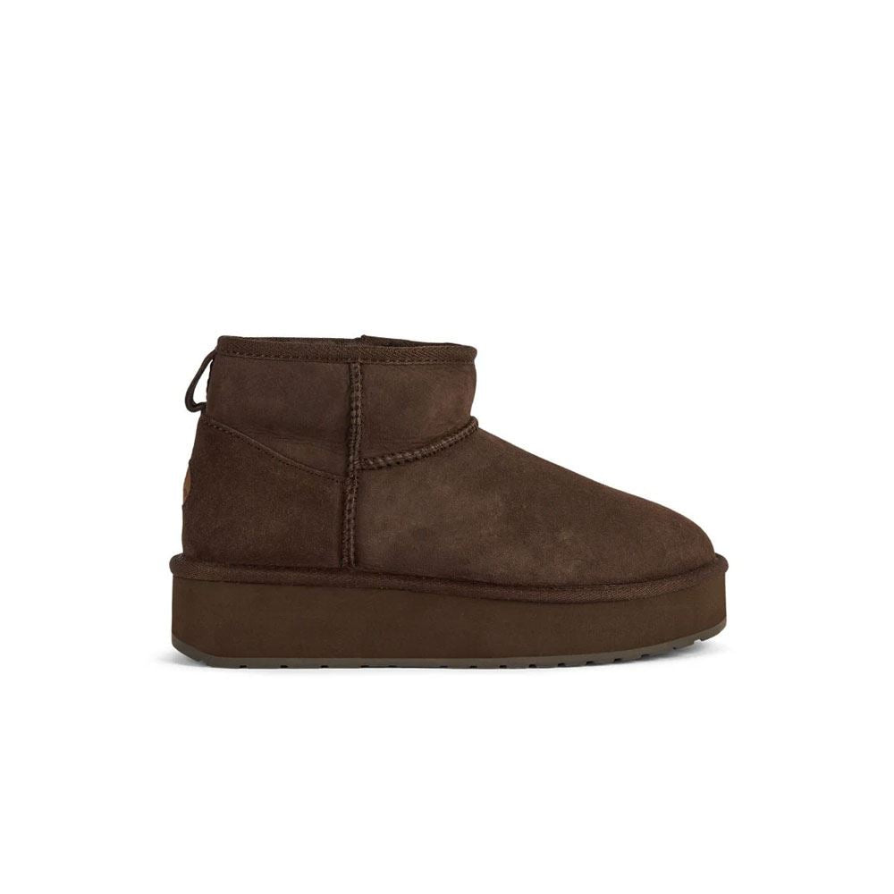 Emu Australia Stinger Micro Flatform 2.0 Sheepskin Women's Chocolate Boots