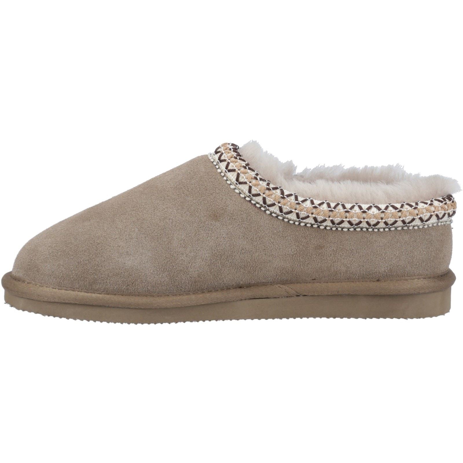 Cotswold Foxmoor Leather Women's Taupe Slippers
