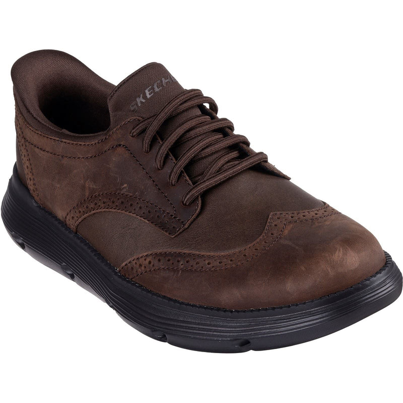 Skechers Garza Sully Leather Men's Cocoa Lace-Up Shoes