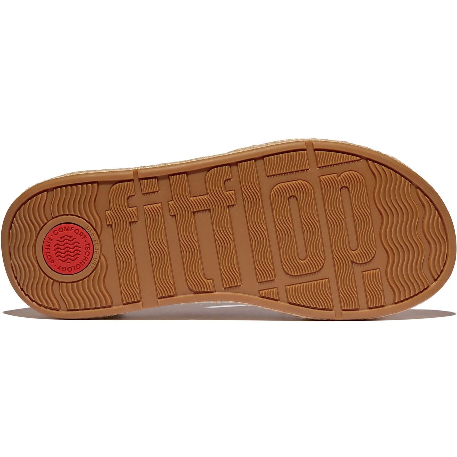 Fitflop F-Mode Toe Post Espadrille Leather Women's Black Sandals