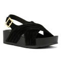 Desert Fleur Sparks Suede Women's Black Sandals
