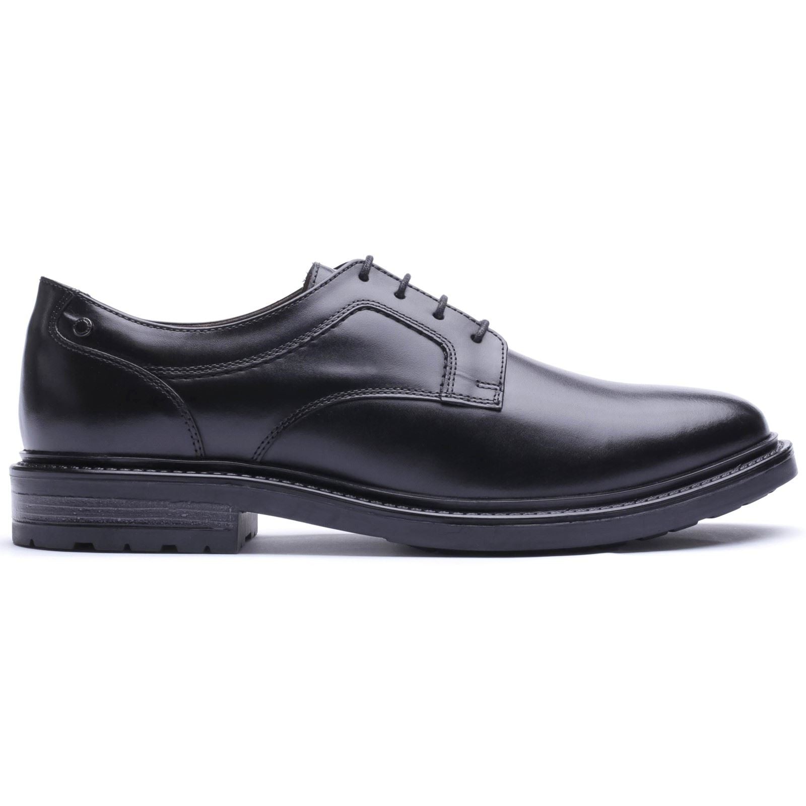 Base London Carter Leather Men's Black Derby Shoes