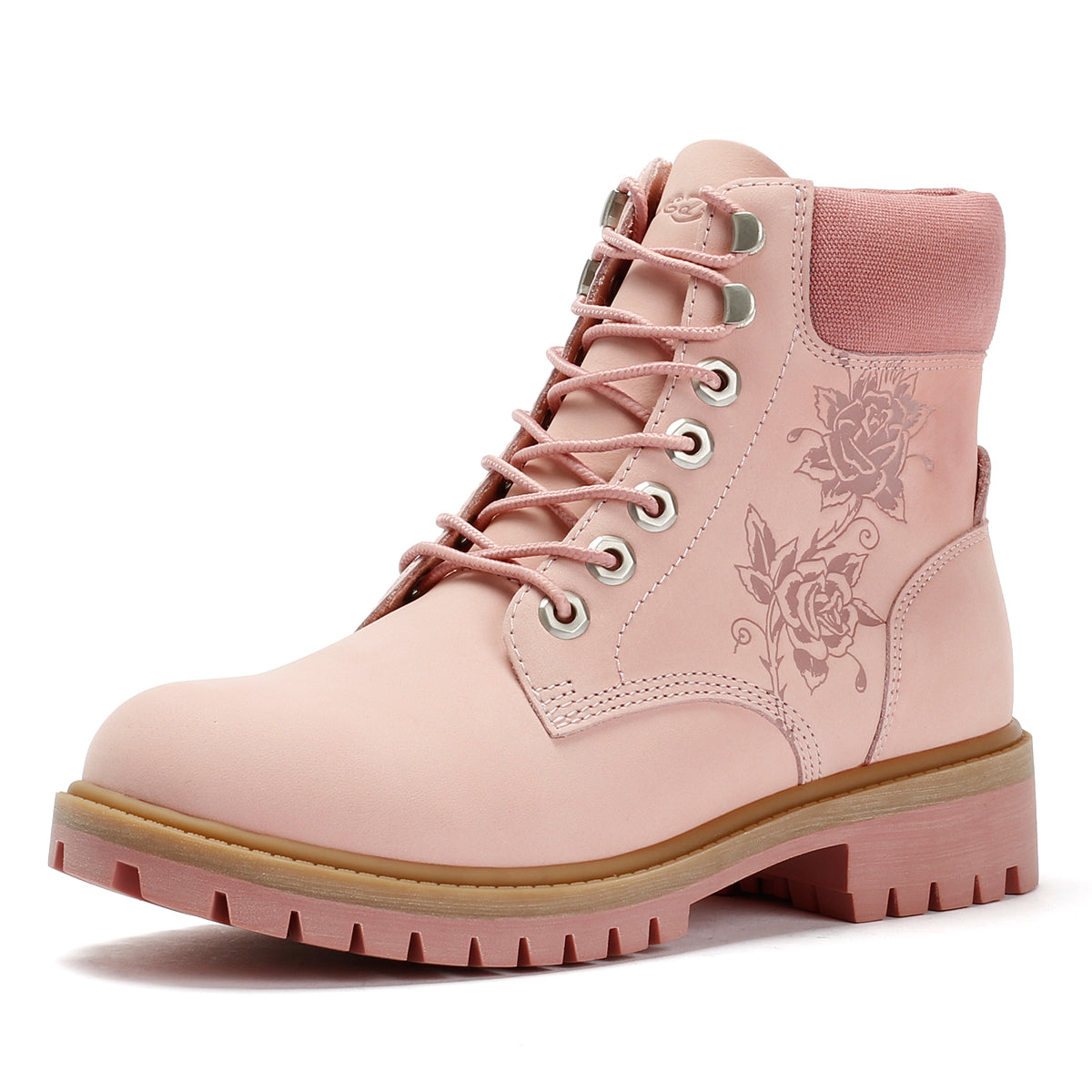 Ed Hardy Wild Roses Nubuck Women's Pink Boots