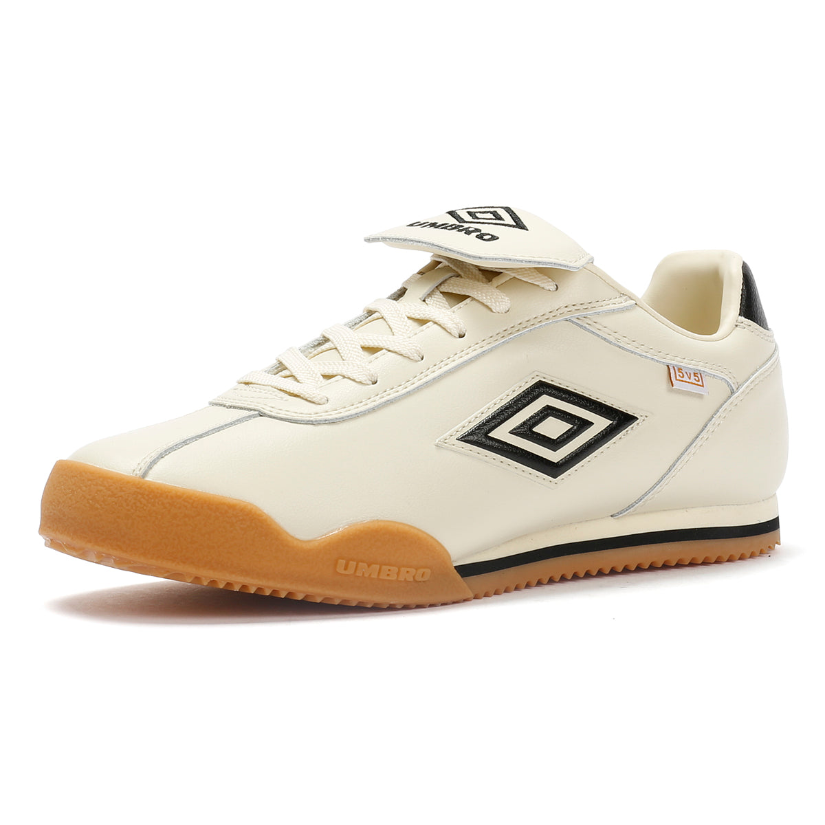 Umbro 5V5 Leather Antique White/Black Trainers