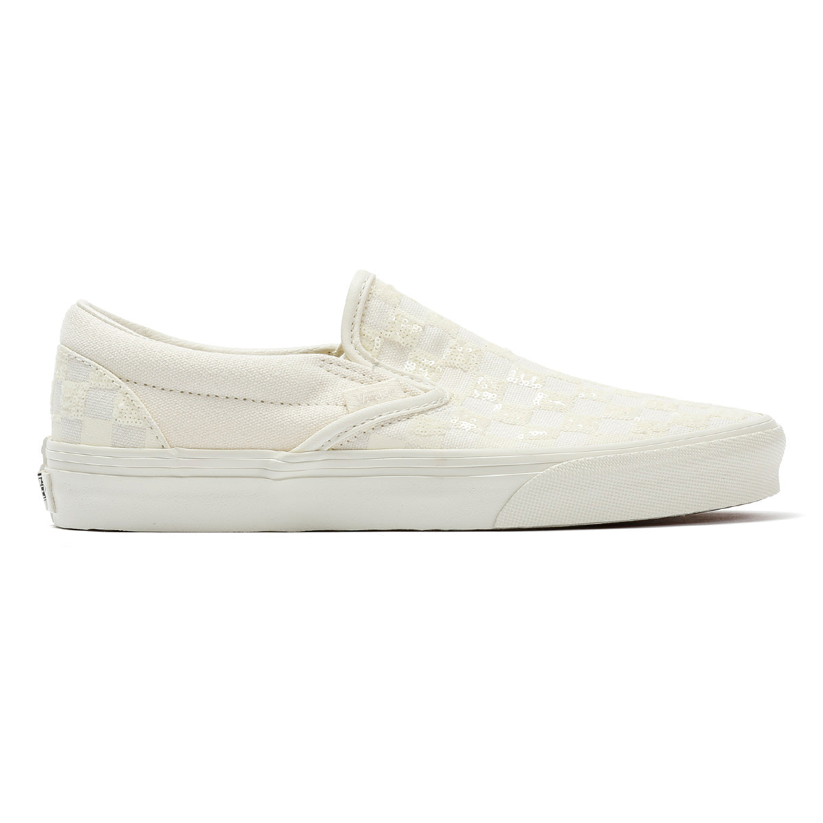 Vans Classic Slip-On Canvas Women's White Beaded Checkerboard Trainers