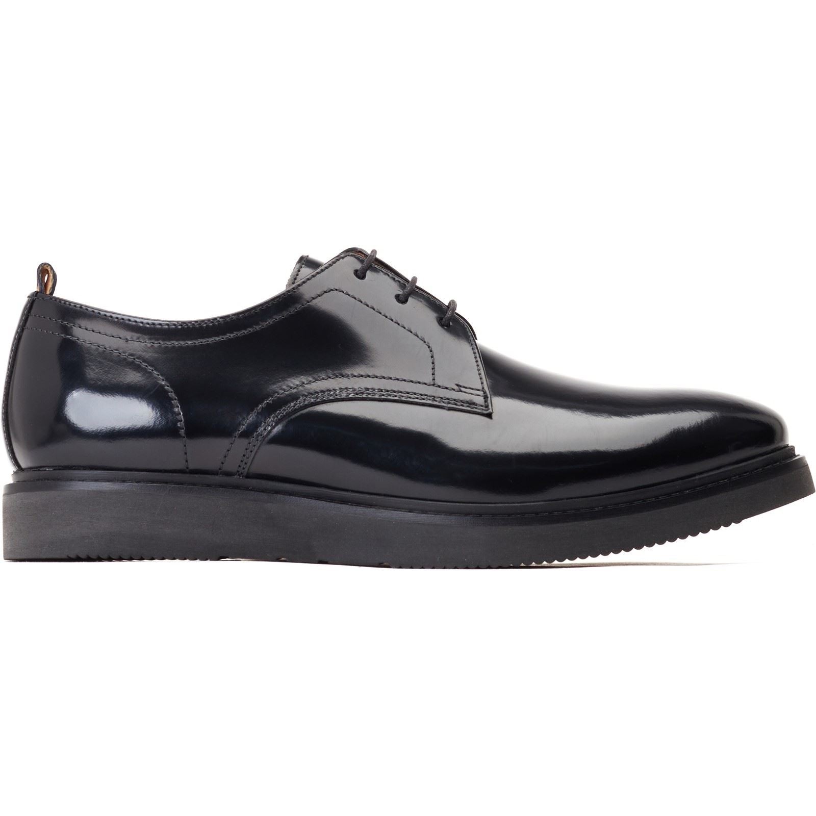 Base London Roly Leather Men's Black Oxford Shoes