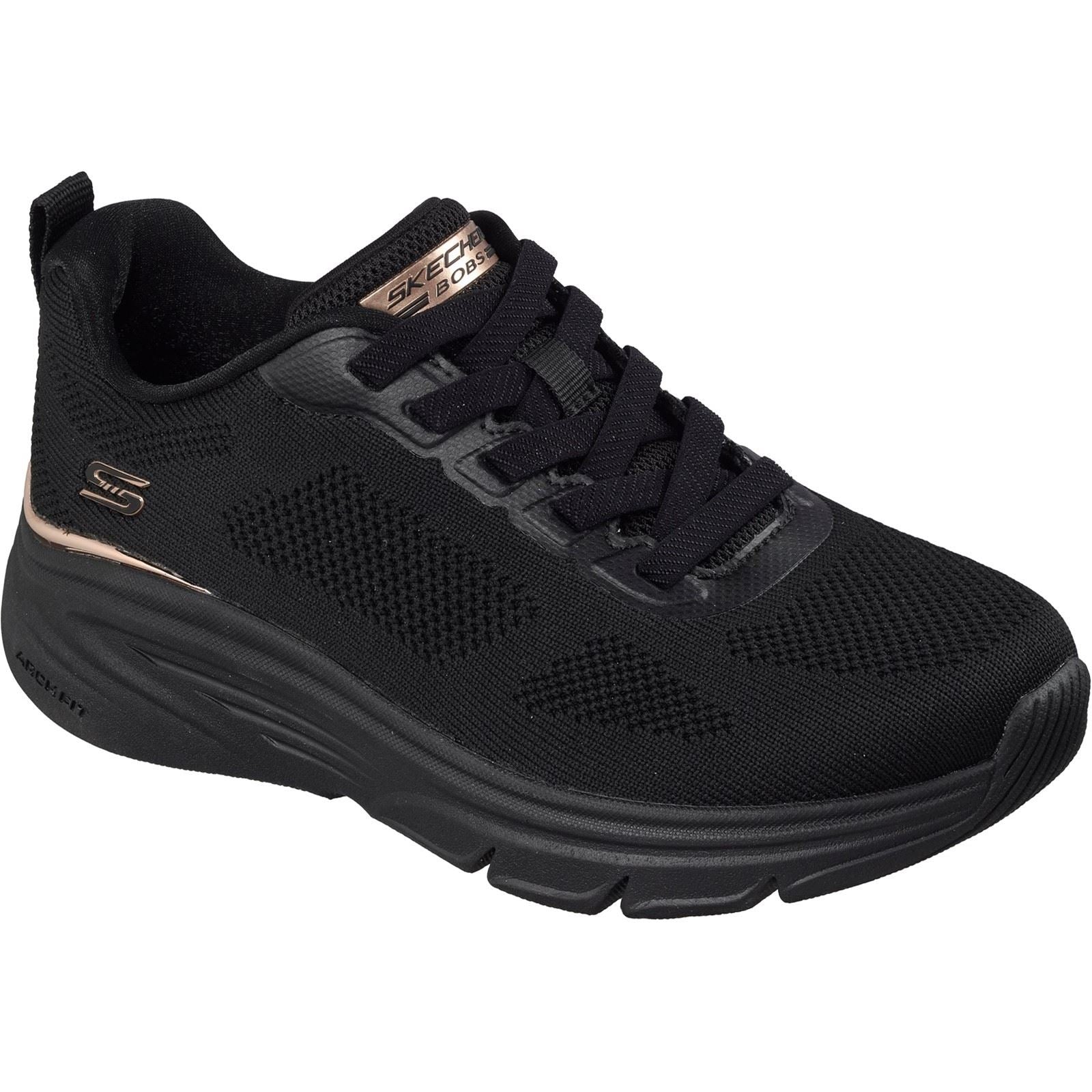 Skechers BOBS Arch Fit Elev8 Textile Women's Black Engineered Knit Trainers