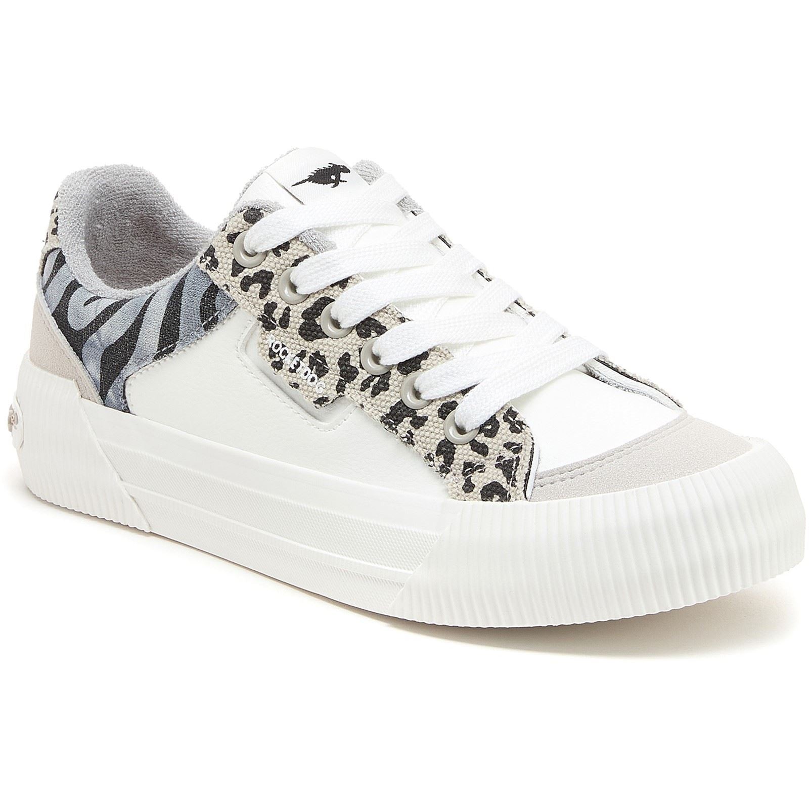 Rocket Dog Cheery Blocked Animal Textile Women's Grey/White Trainers