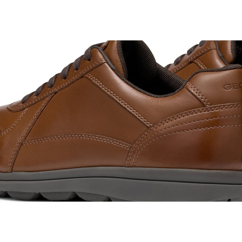 Geox U SPHERICA EC12 Leather Bovine Full Grain Men's Cognac Trainers