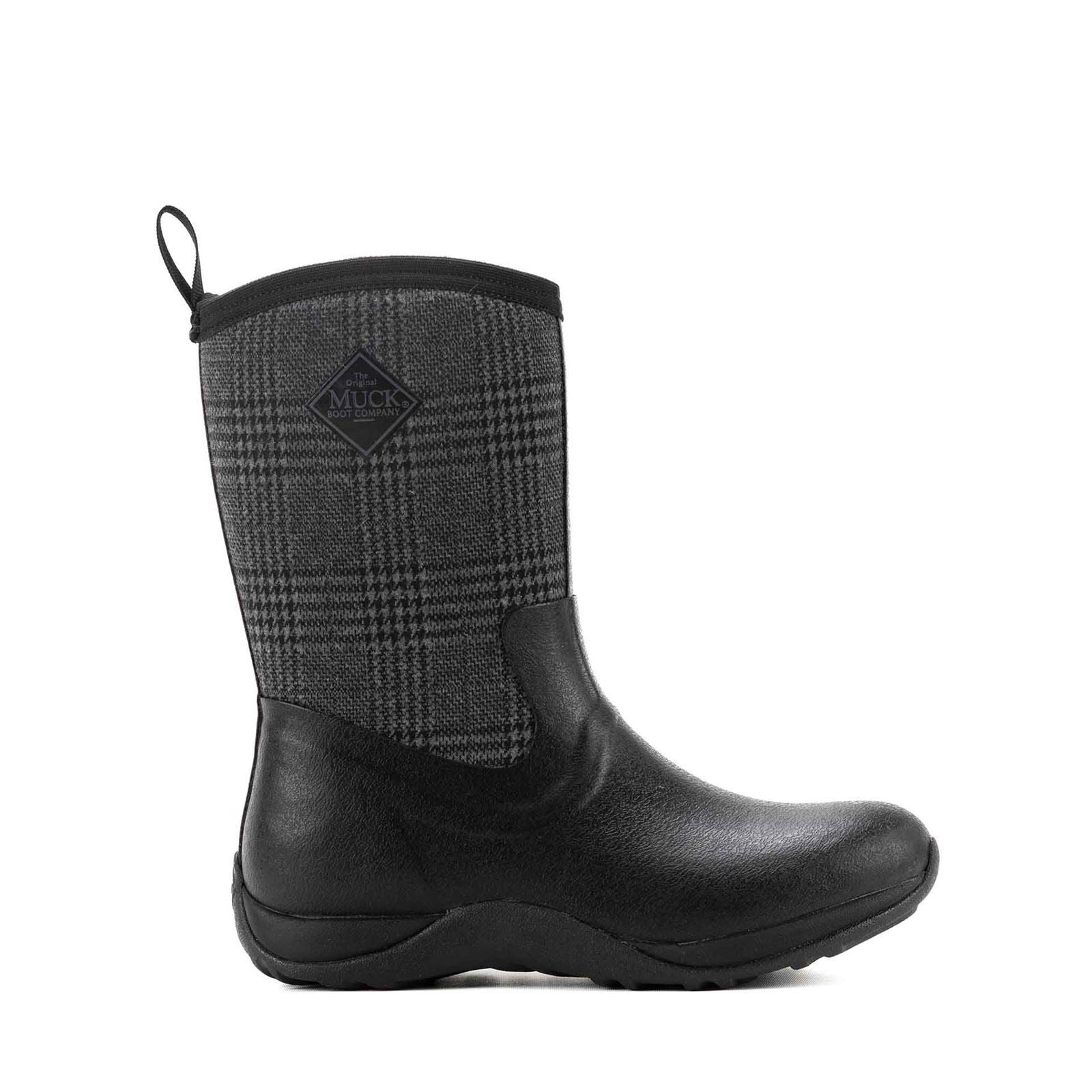 Muck Boots Arctic Weekend Rubber Women's Black/Plaid Winter Mid Calf Boots