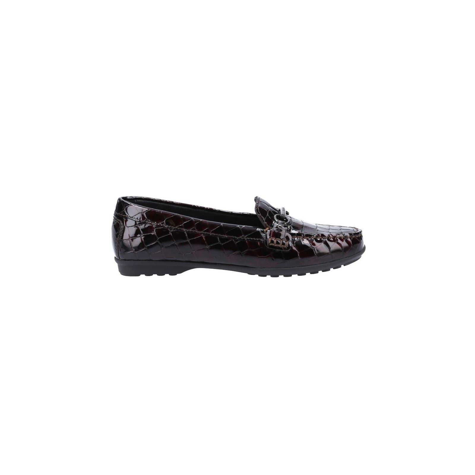Geox Elidia 100% Leather Bovine Coated Women's Dark Burgundy Moccasins Shoes