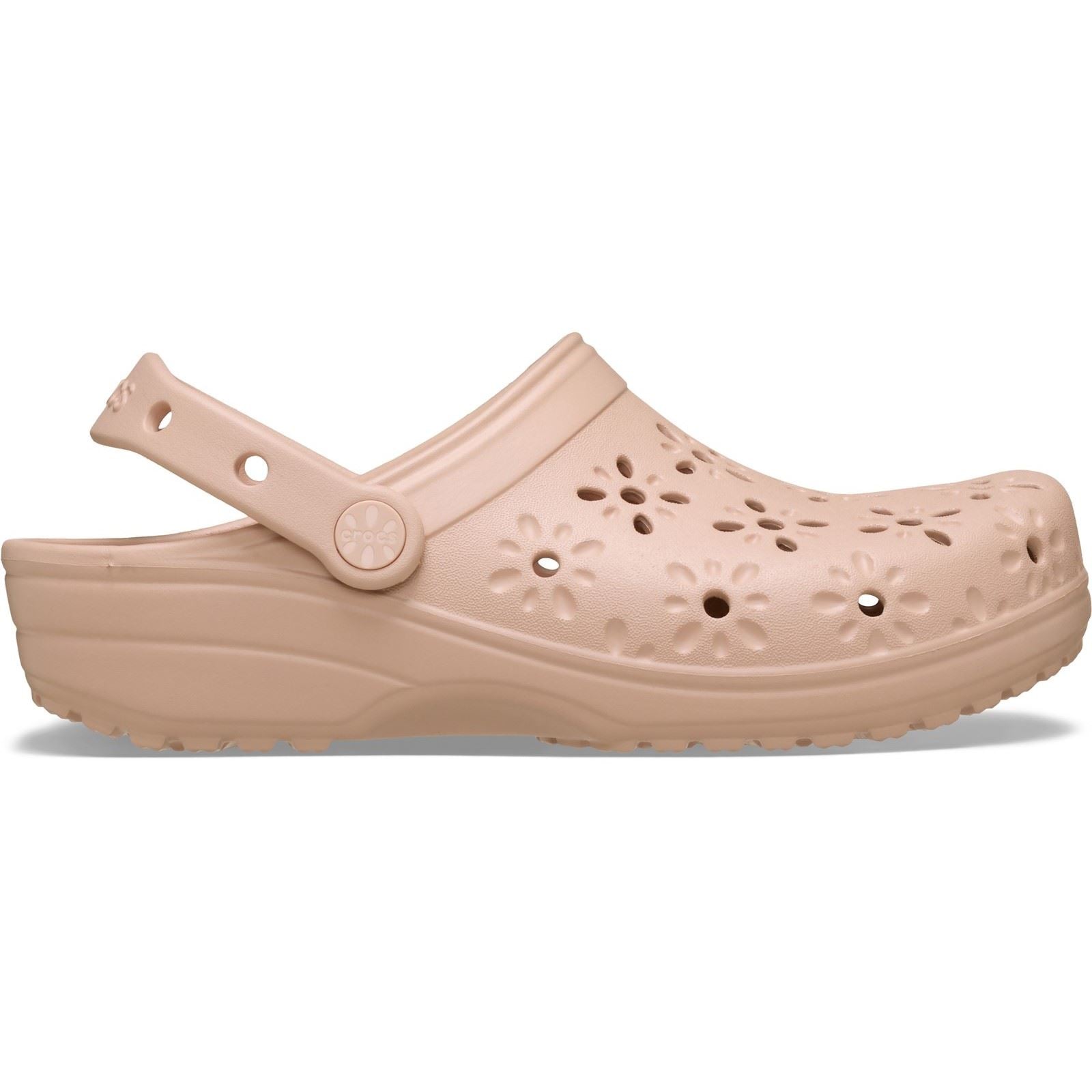 Crocs Classic Floral Cut Out Thermoplastic Pink Caramel Clogs