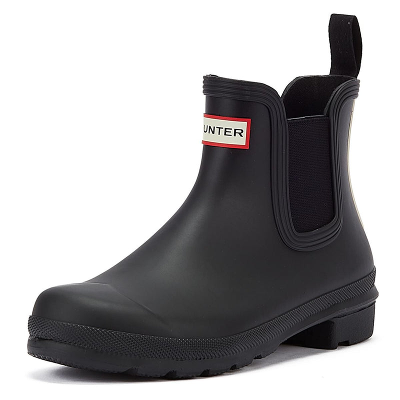 Hunter Original Chelsea Boot Logo Women's Black Boots