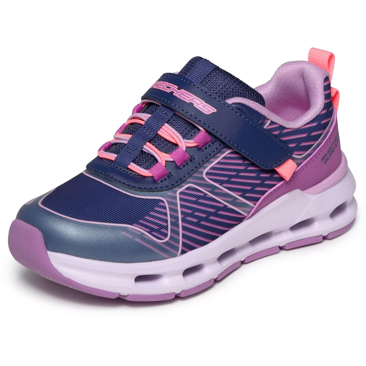 Skechers Glide-Step + Sprint Lines Girl's Navy/Multi Trainers
