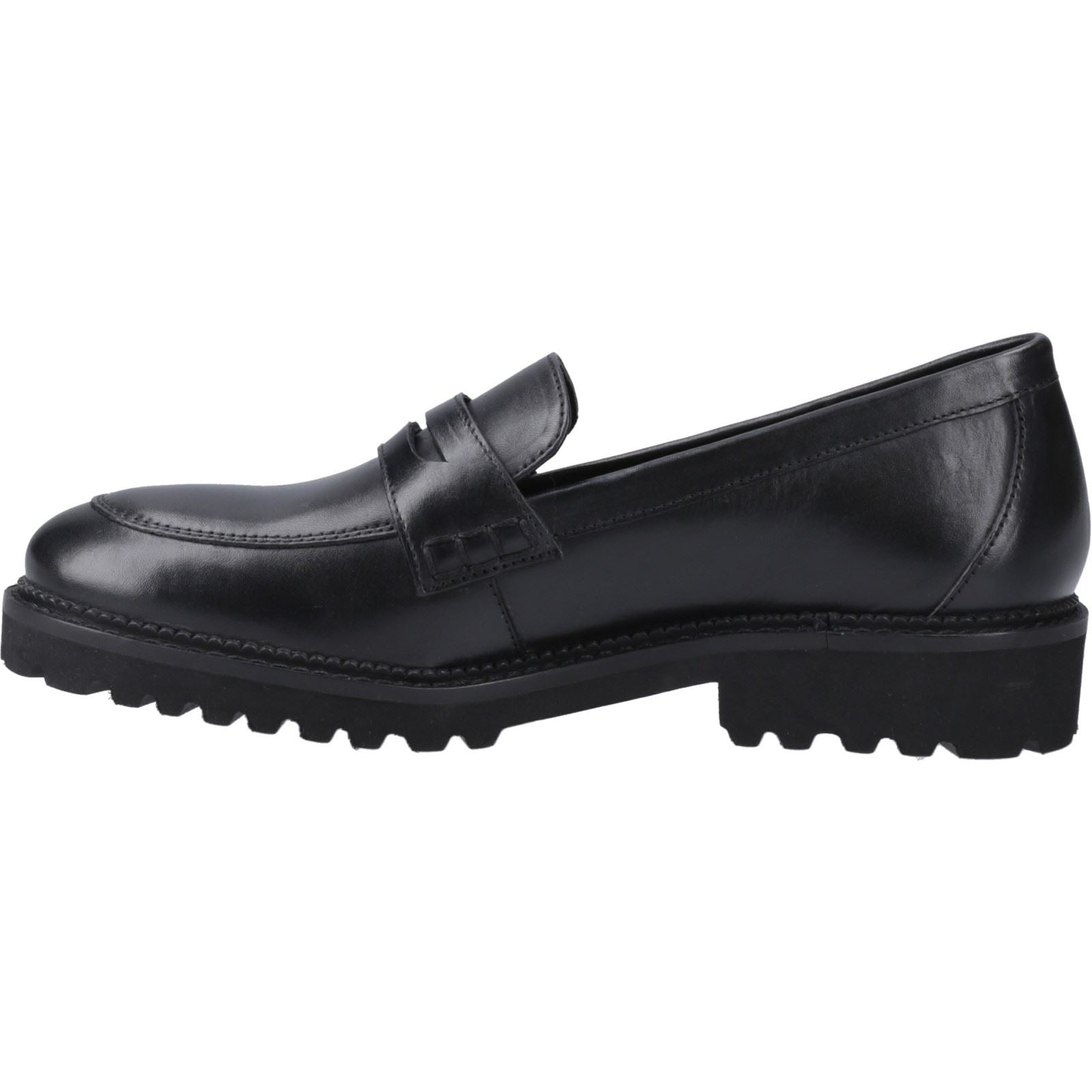 Hush Puppies Grazia Leather Girl's Black Loafers