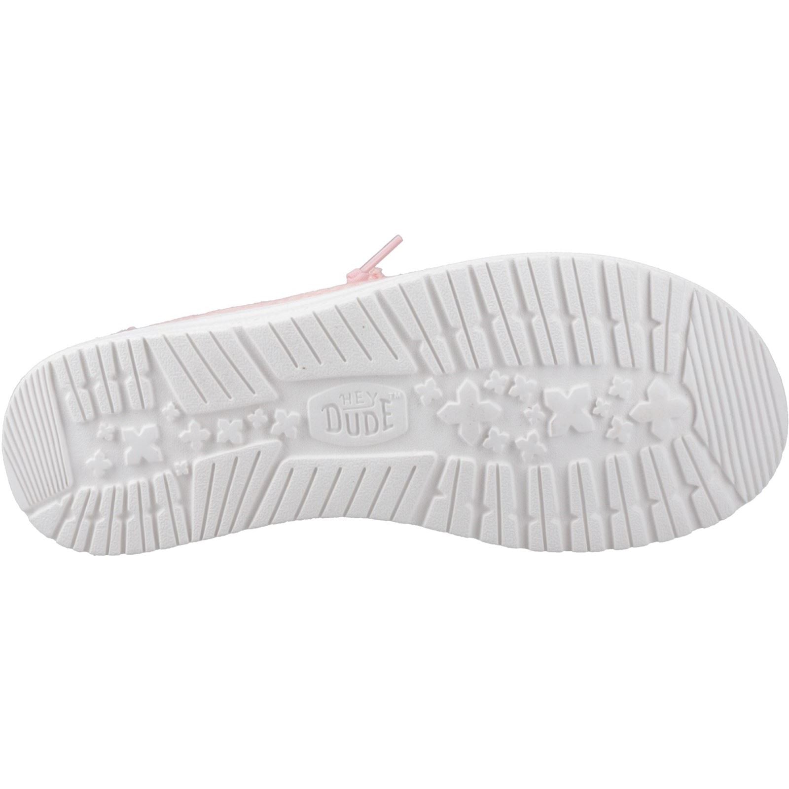 HEYDUDE Wendy Eyelet Lace Cotton Blend Women's Pale Pink Moccasins Shoes
