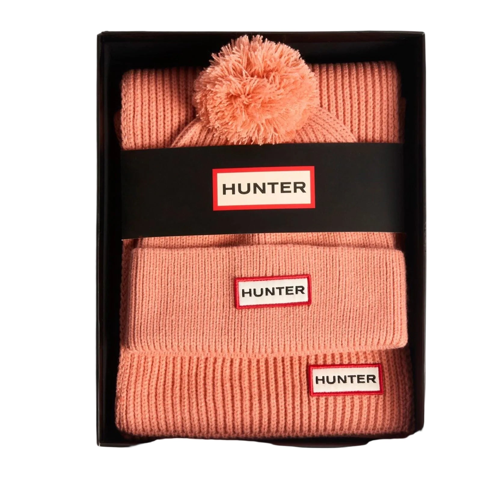 Hunter Arrinay Ribbed Pom Beanie/Scarf Box Set Terracotta Hat & Scarf Set - One Size