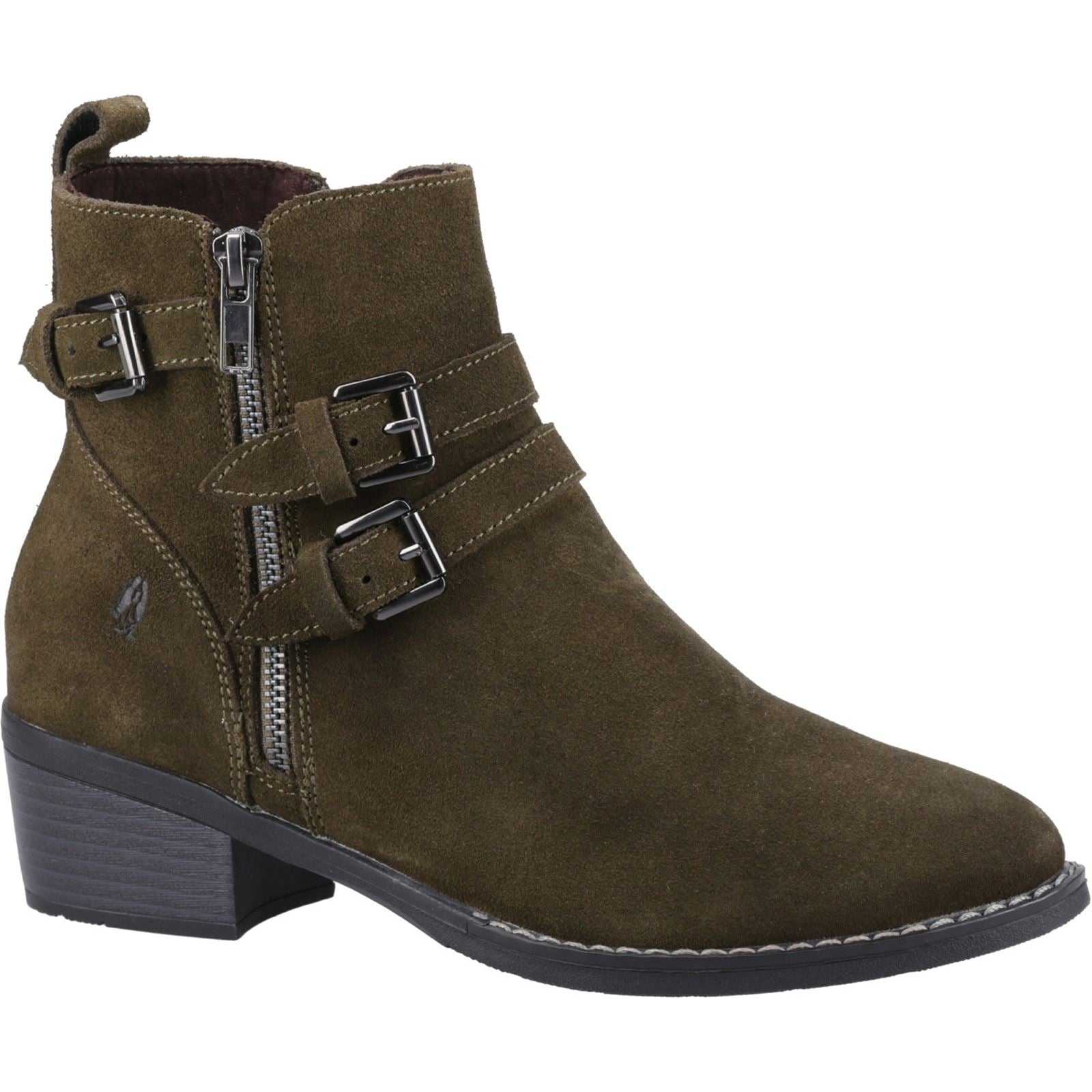 Hush Puppies Jenna Leather Women's Khaki Boots