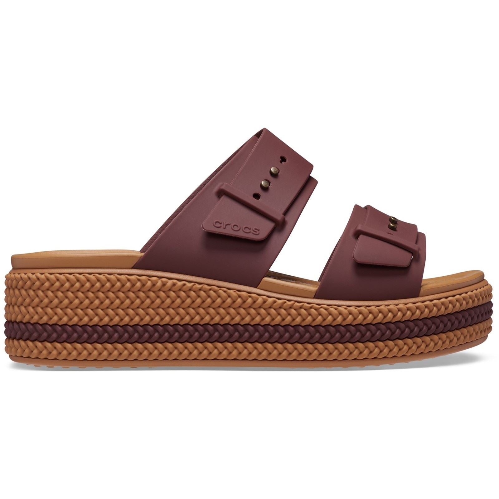 Crocs Brookly Buckle Low Synthetic Women's Dark Clay Sandals