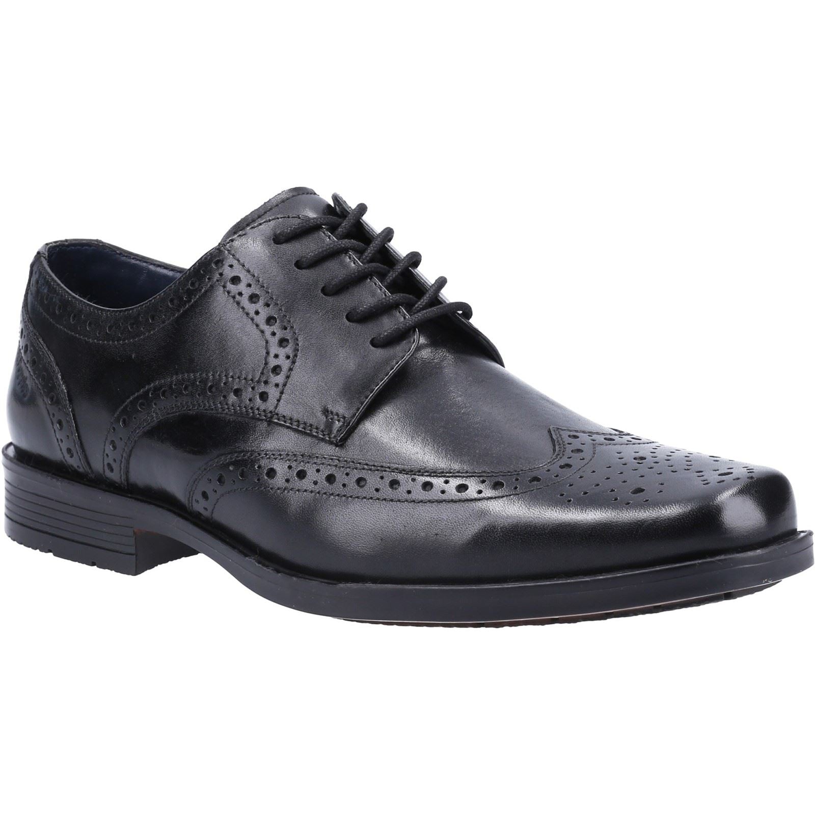 Hush Puppies Brace Brogue Leather Men's Black Brogues Shoes