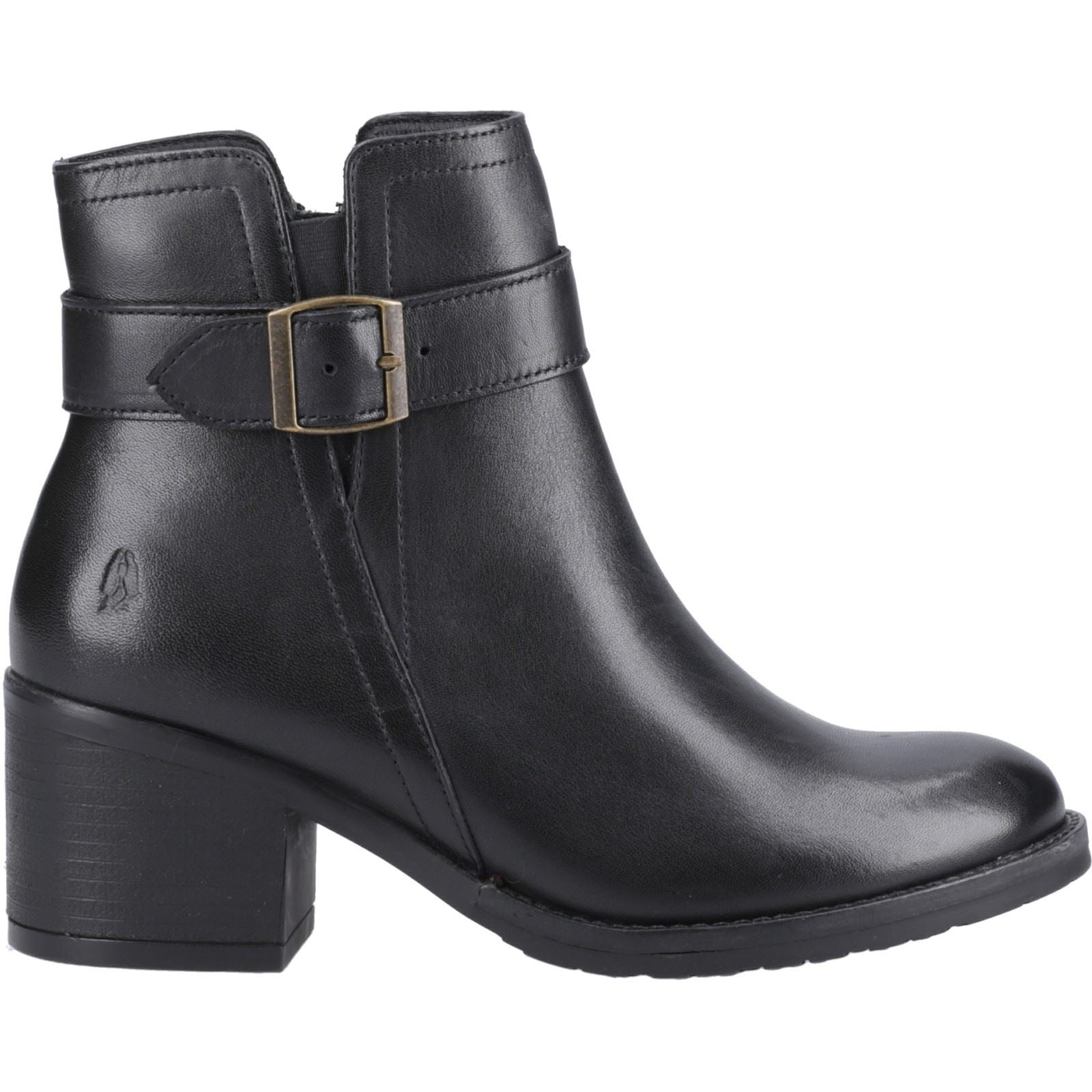 Hush Puppies Hensley Leather Women's Black Heeled Ankle Boots