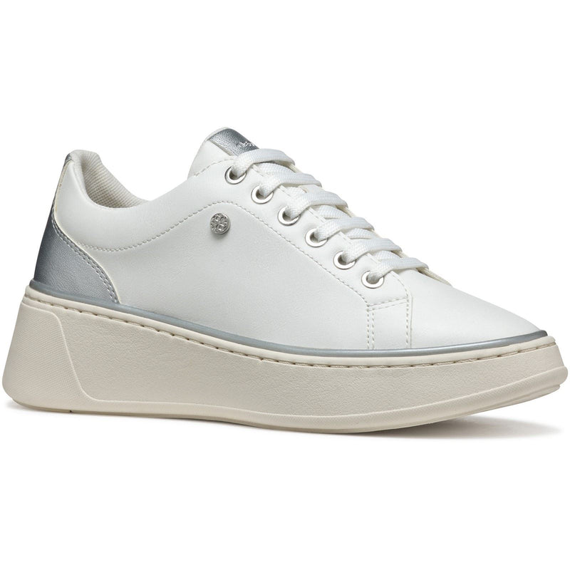 Geox D SUNNETTY Synthetic Synthetic Women's White/Silver Trainers