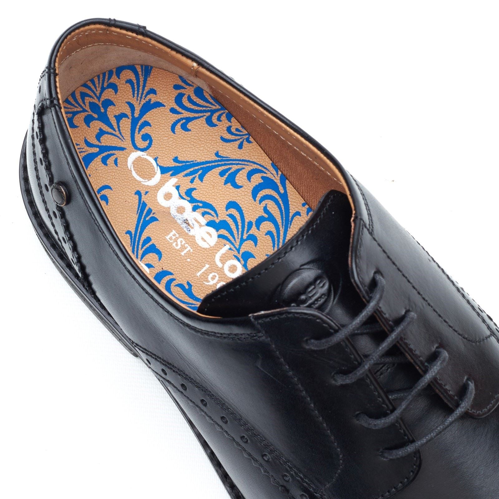 Base London Eton Lace Up Leather Men's Black Lace-Up Shoes