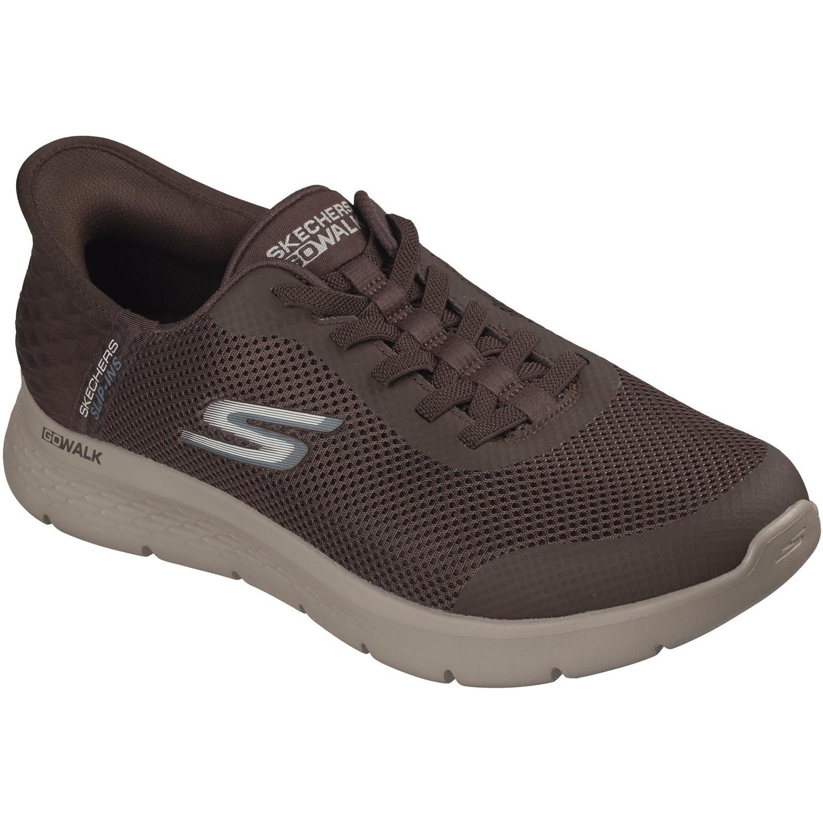 Skechers GO WALK Flex Hands Up Textile Men's CHOCOLATE Trainers
