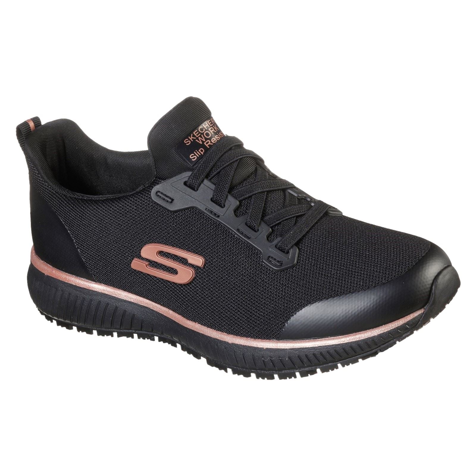 Skechers Workwear Squad SR Textile Women's Black/Rose Gold Safety Trainers