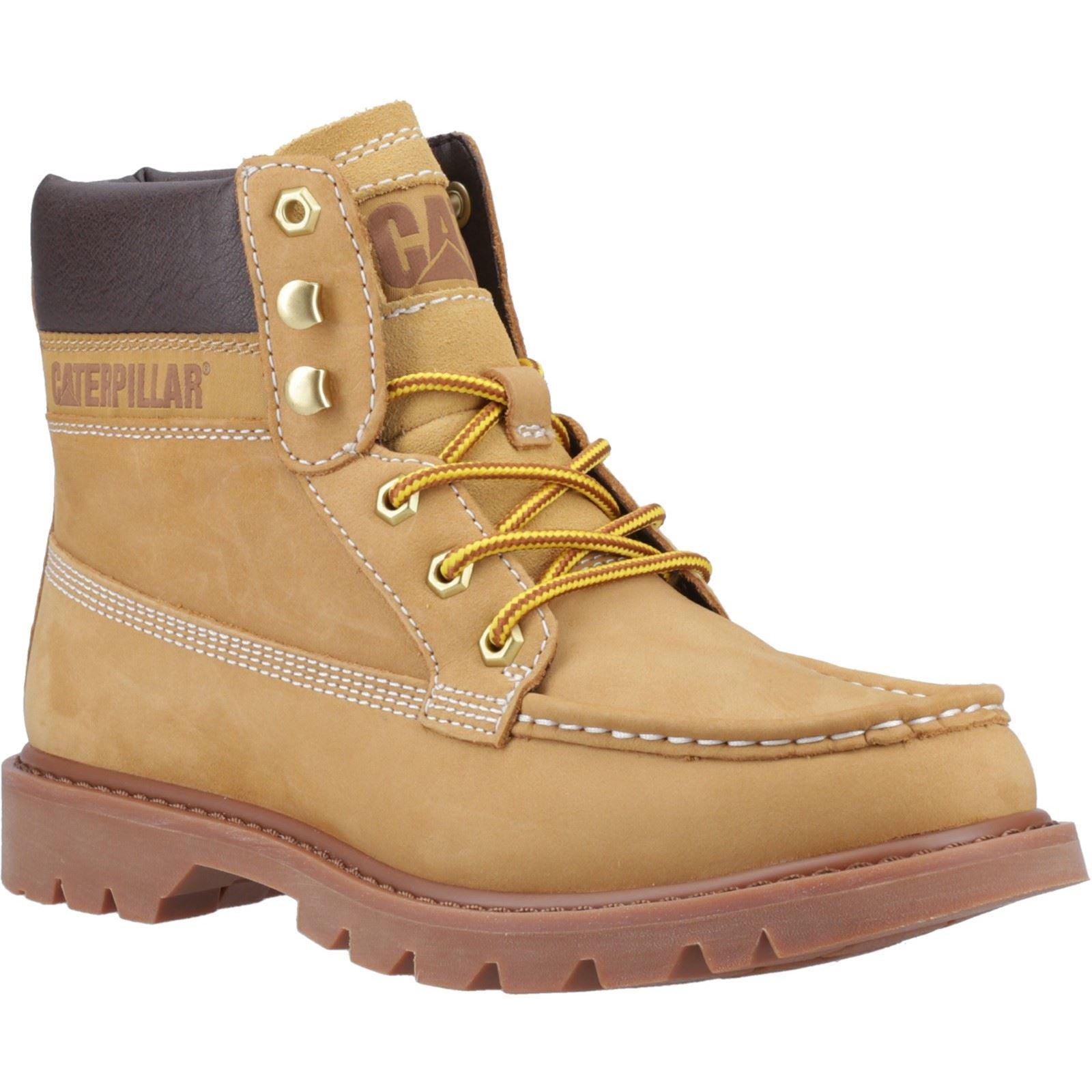 Caterpillar Colorado Moc Toe Leather Men's Honey Reset Ankle Boots