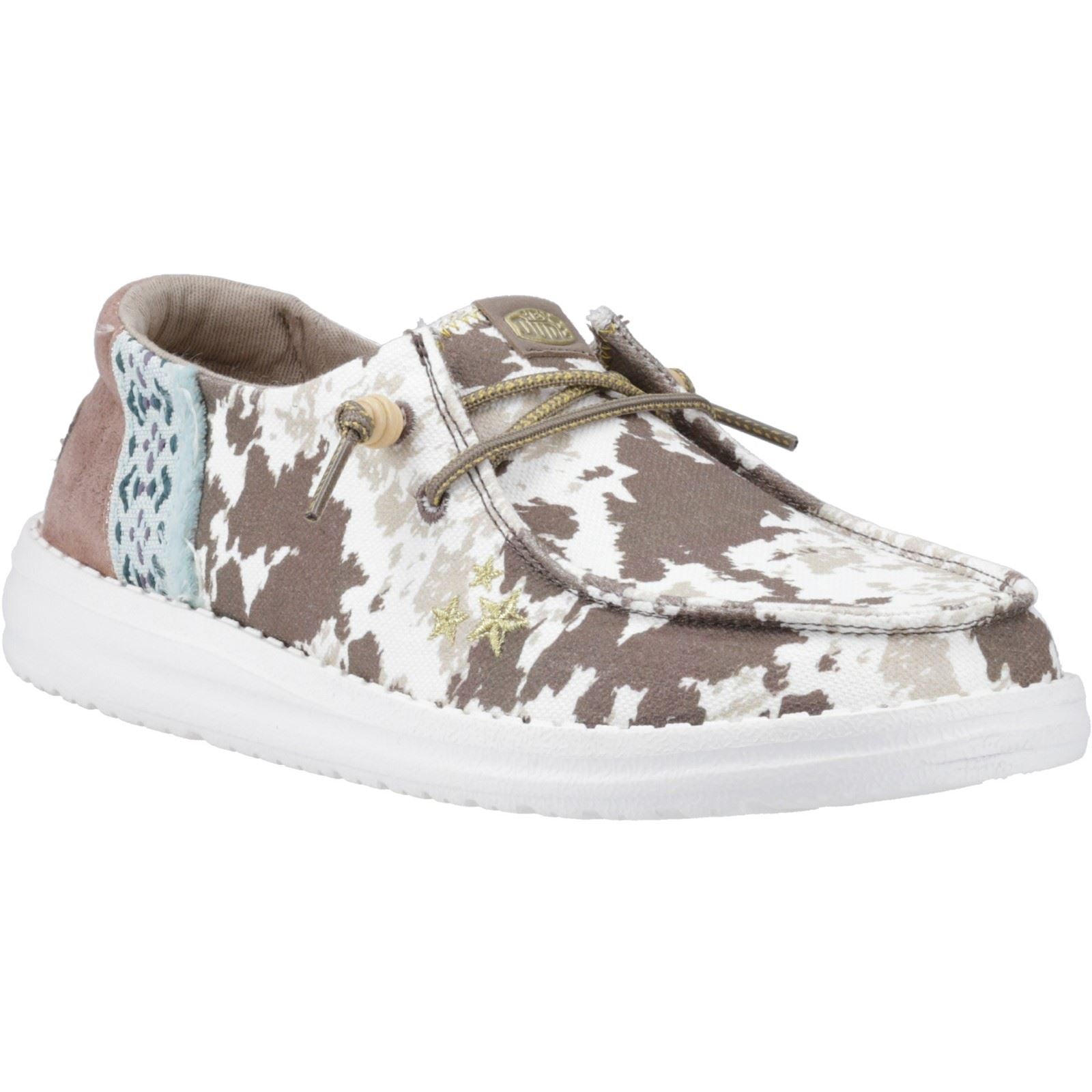 HEYDUDE Wendy Disco Cow Cotton Women's Tan Loafers