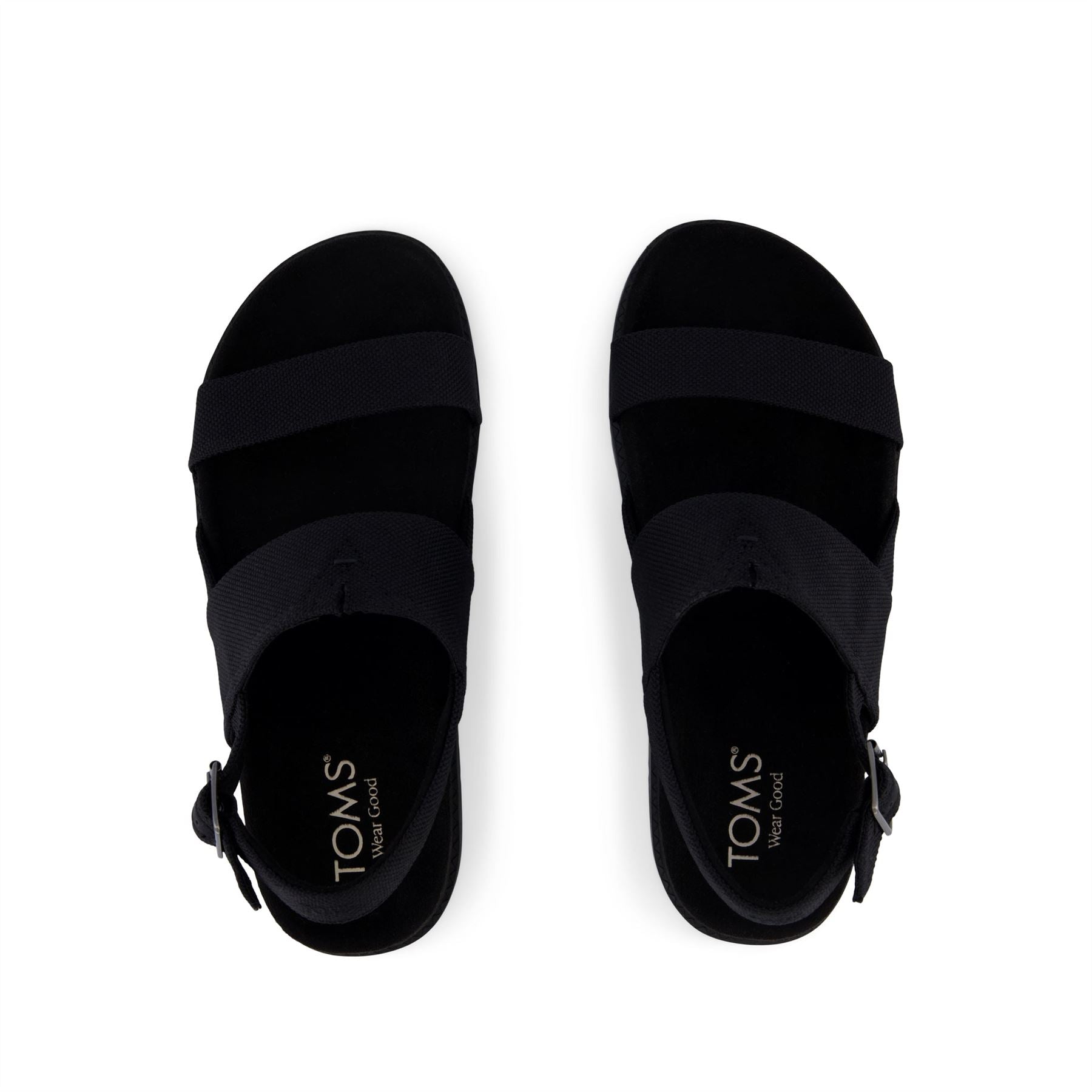 TOMS Marin Slingback Canvas Women's Black Sandals