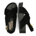 Desert Fleur Sparks Suede Women's Black Sandals