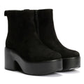 FitFlop Platfforms Heeled Suede Women's Black Ankle Boots