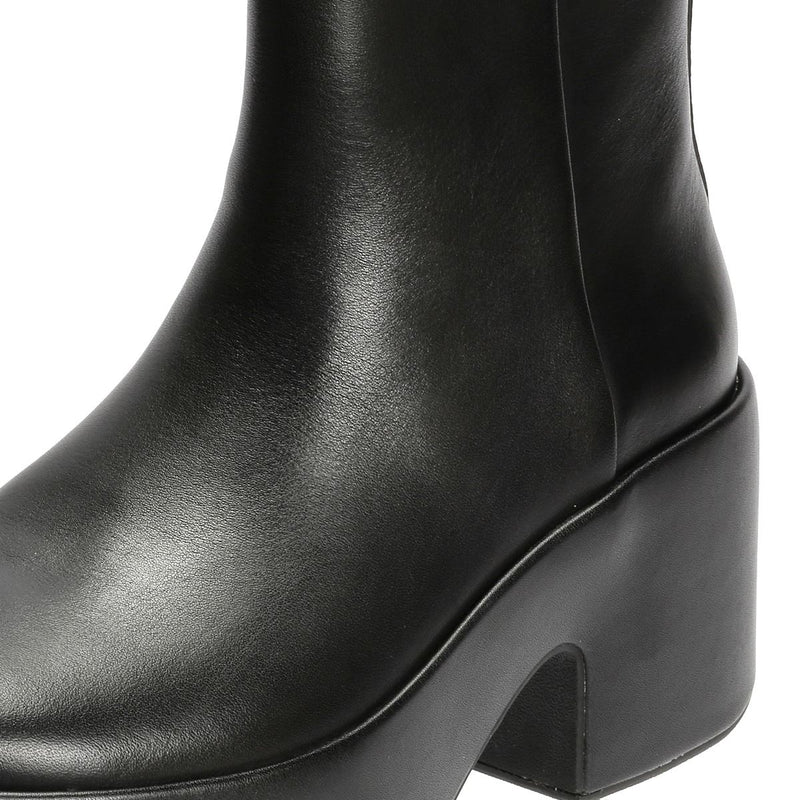 FitFlop Platfforms Heeled Leather Women's Black Boots