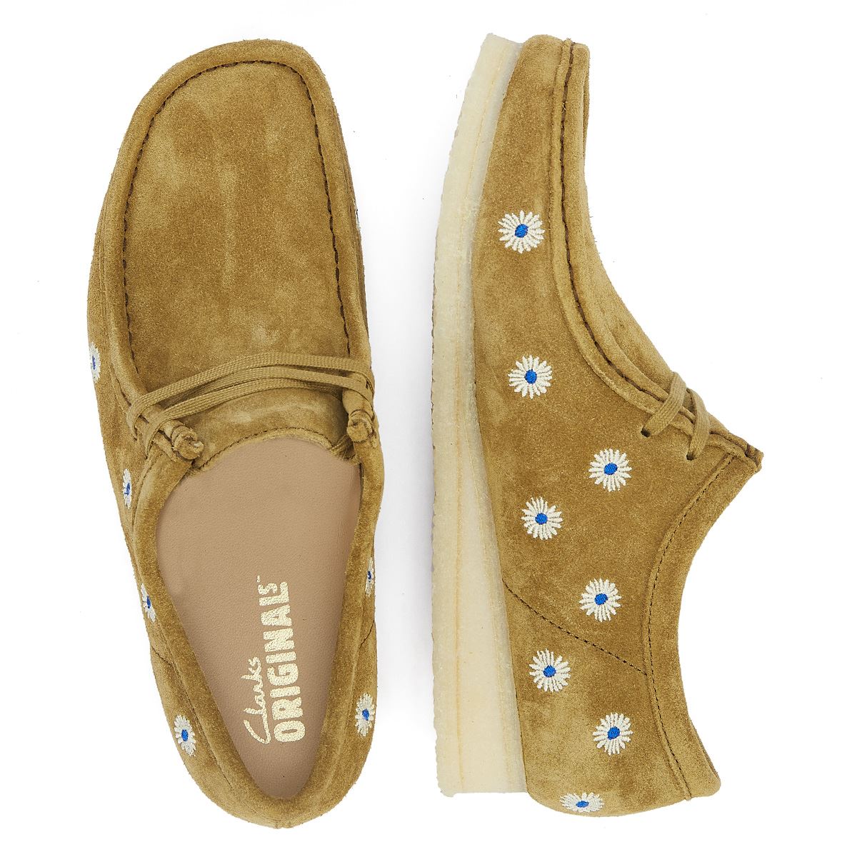 Clarks Originals Wallabee Men's Dark Olive Embroidery Leather Shoes