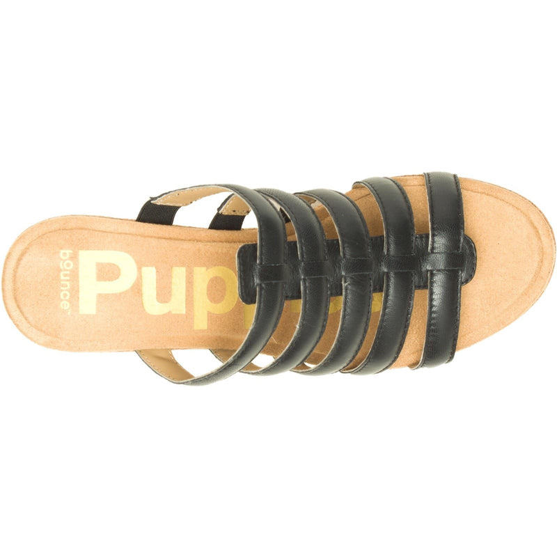 Hush Puppies Willow Slide Leather Women's Black Wedges
