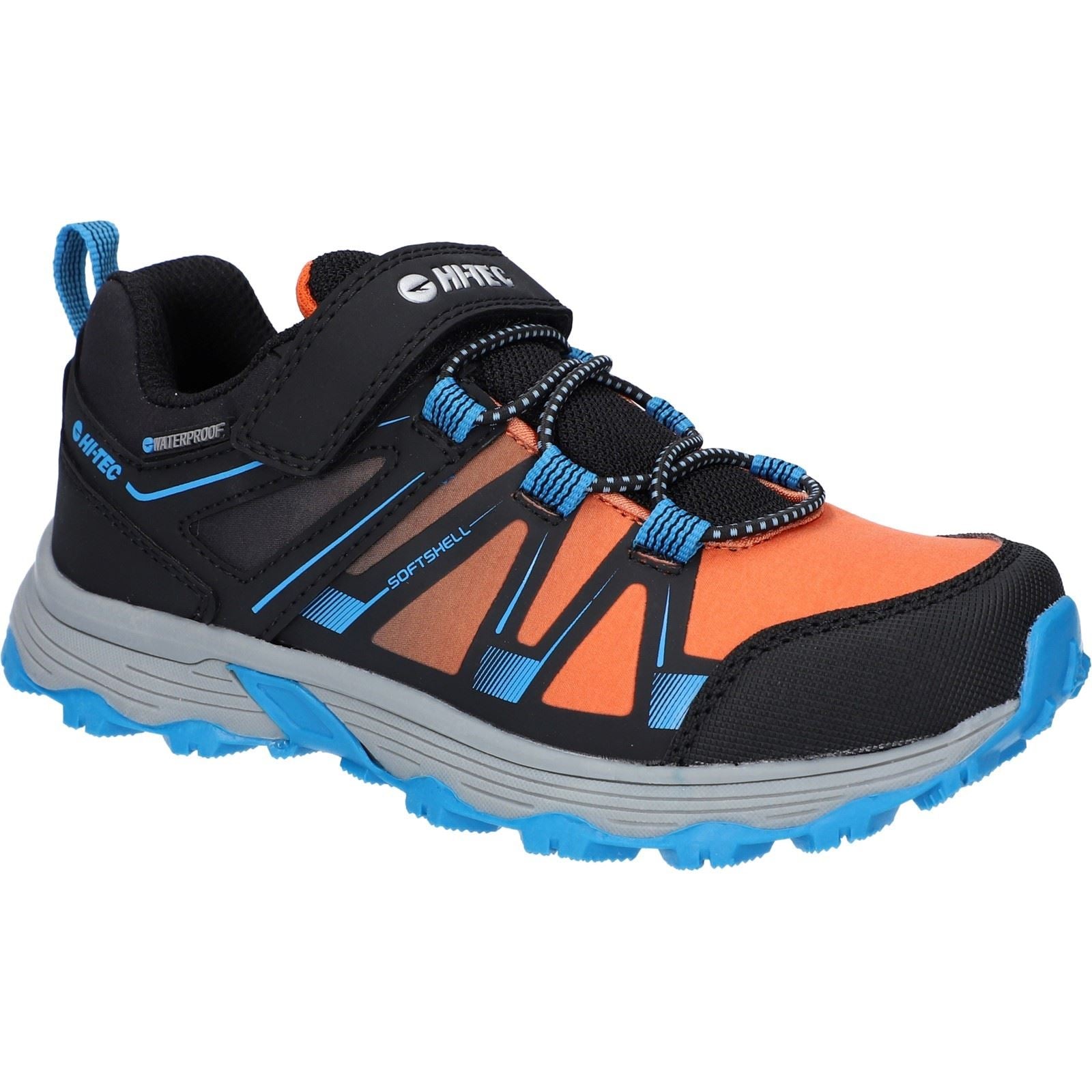 Hi-Tec SCRAPPY LOW WP JR Synthetic Black/Blue Danube/Flame Hiking Shoes