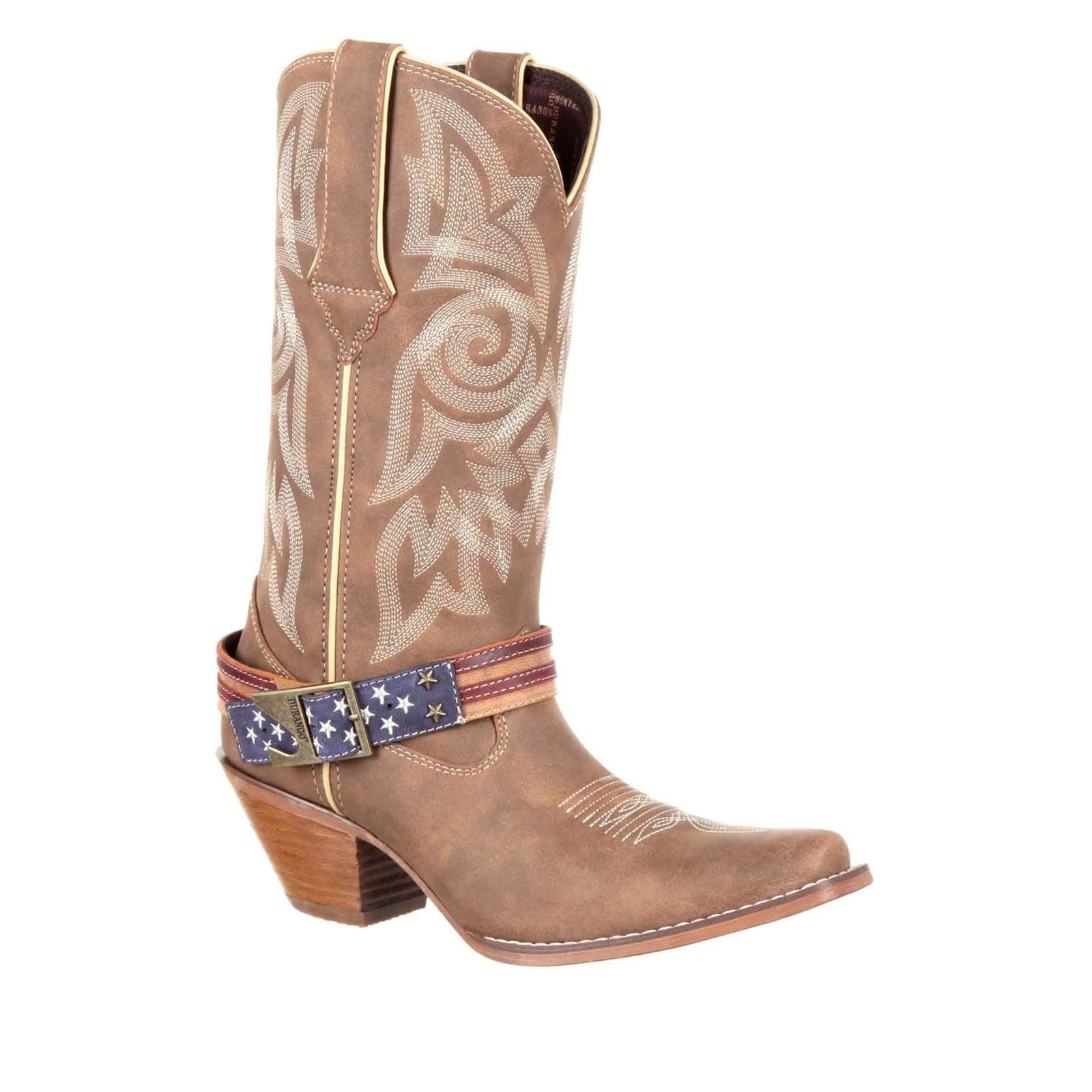 Durango Crush Flag Leather Men's Brown/Khaki Boots