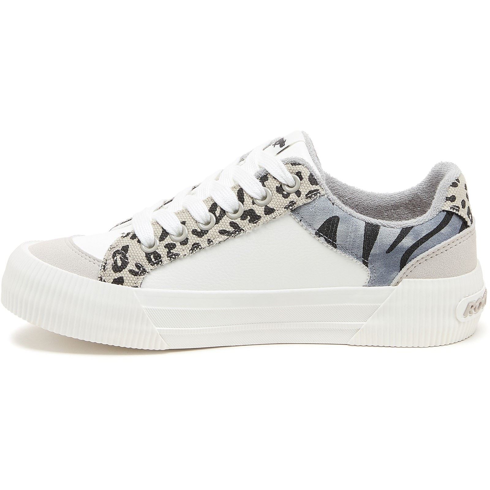 Rocket Dog Cheery Blocked Animal Textile Women's Grey/White Trainers
