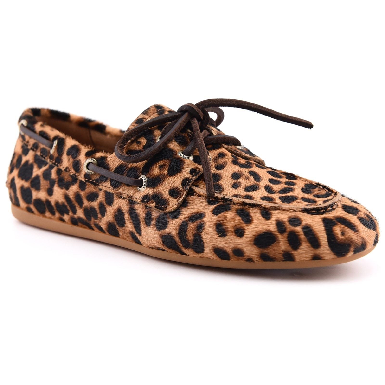Sperry Slimboat Leather Women's Leopard Standard Boat Shoes