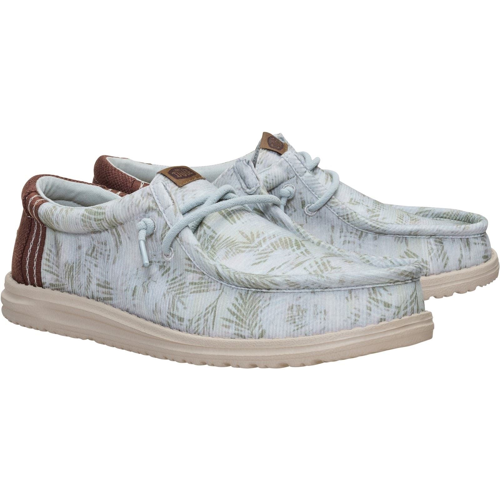 HEYDUDE Wally Washed Textile Men's Harbour Green/Multi Loafers