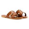 Tower London Cut Out Leather Women's Tan Mules