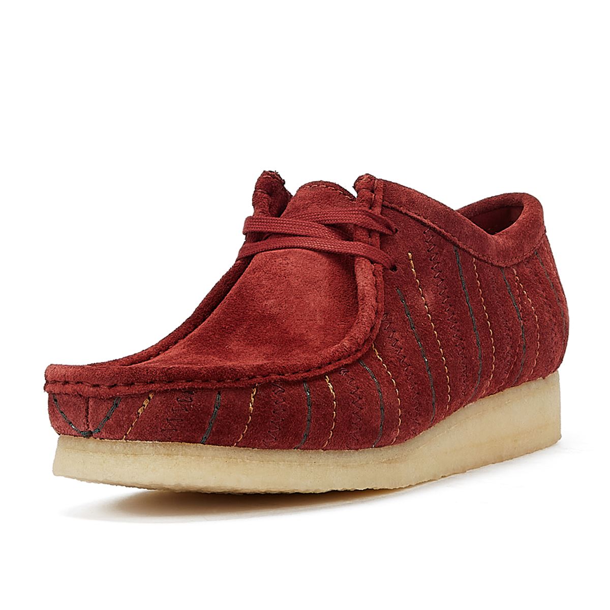 Clarks Originals Wallabee Combination Men's Burgundy Lace-Up Shoes