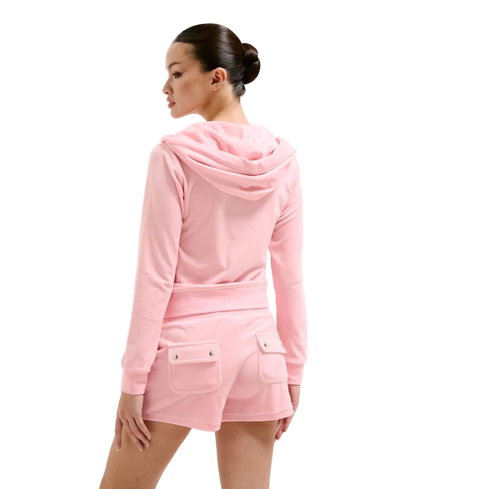 Juicy Couture Robertson Classic Jacket Polyester Women's Pink Hooded Sweatshirt
