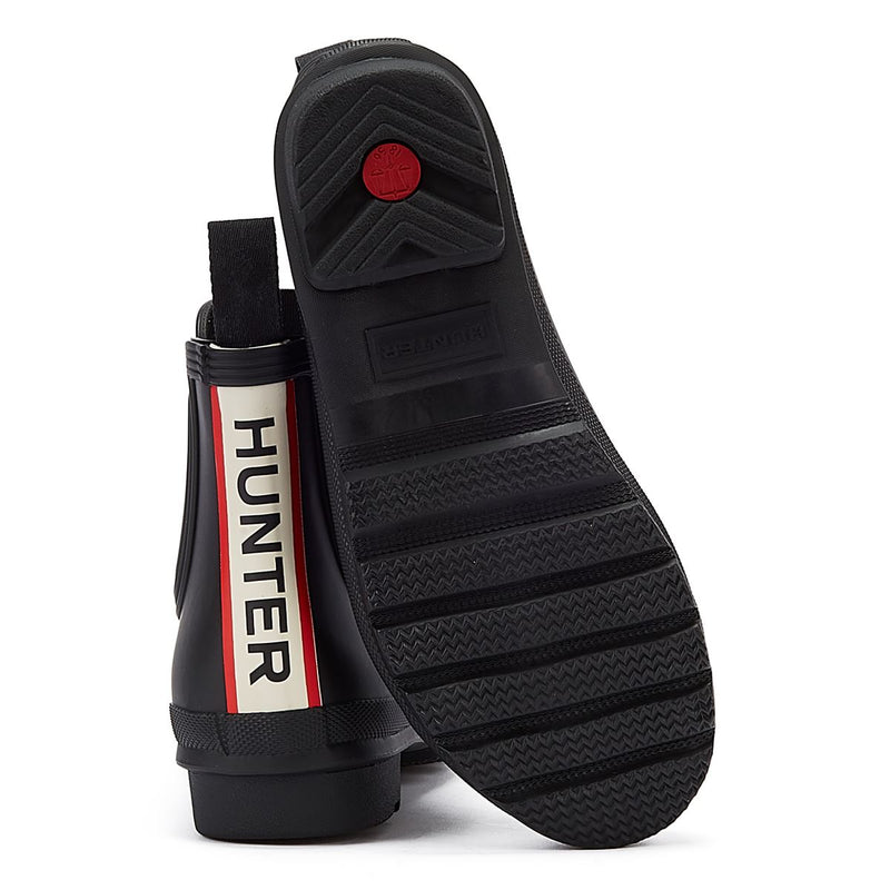 Hunter Original Chelsea Boot Logo Women's Black Boots
