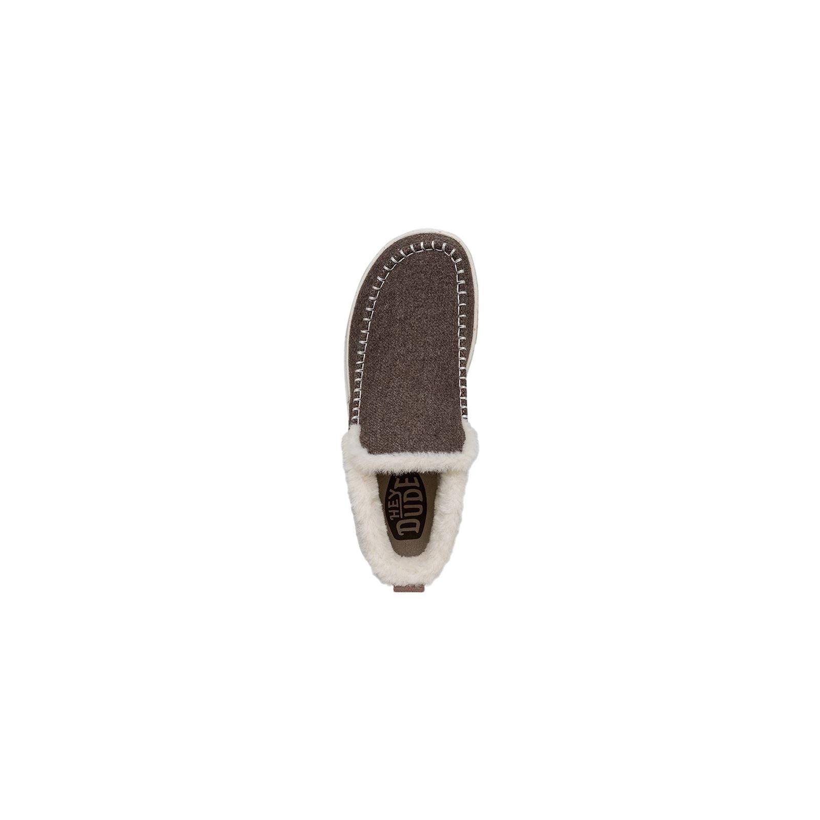 HEYDUDE Denny Wool Faux Shearling Synthetic Women's Walnut Boots